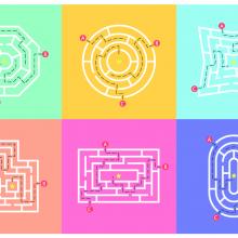 Several illustrations of labyrinths