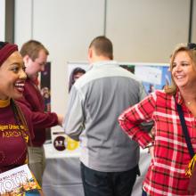 admissions event with parents and students