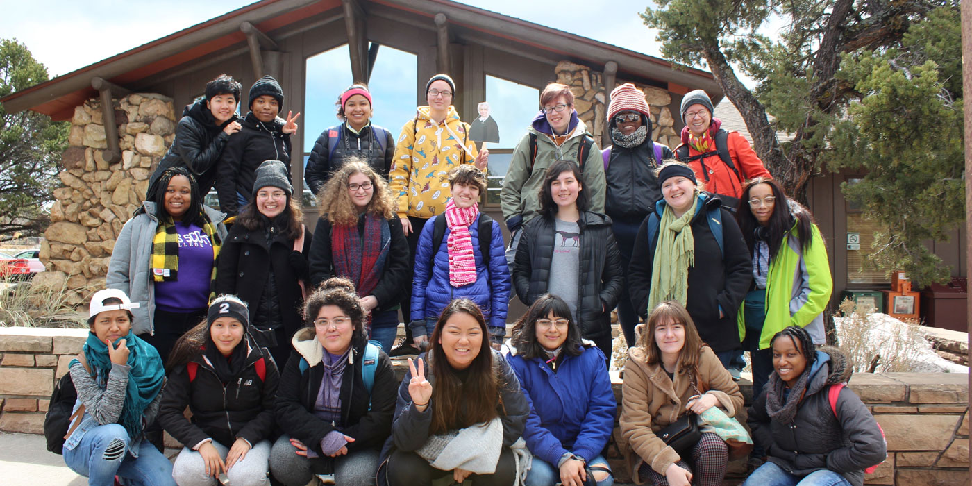 Agnes Scott College students at the Grand Canyon