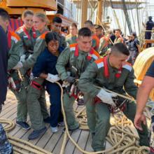 United States Naval Academy students on the Ship Vespucci