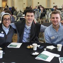 students at a round table