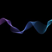 Multicolored sound waves on a black background