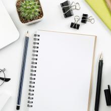 Items laid out on a desk